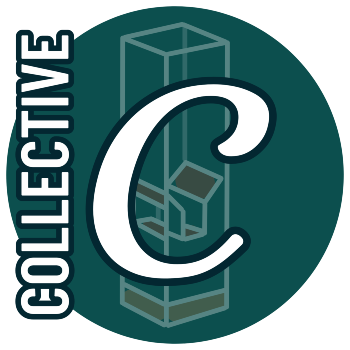 The Cuvette Collective logo with an emerald green circle and the outline of a cuvette in the background, a cursive white "C" centered in the foreground, and the word "Collective" along the left side.